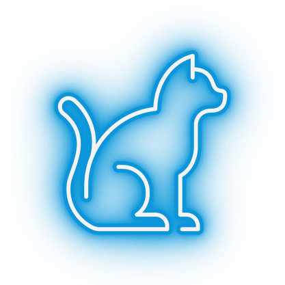 Neon blue cat profile icon